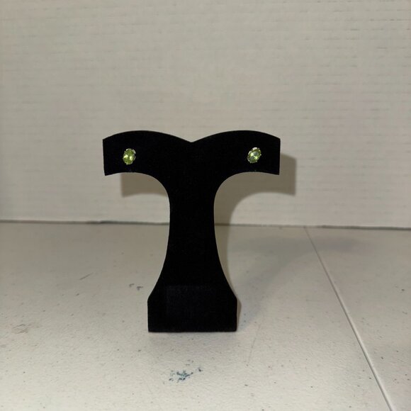 Sterling Silver Peridot Post Earrings - Picture 6 of 16